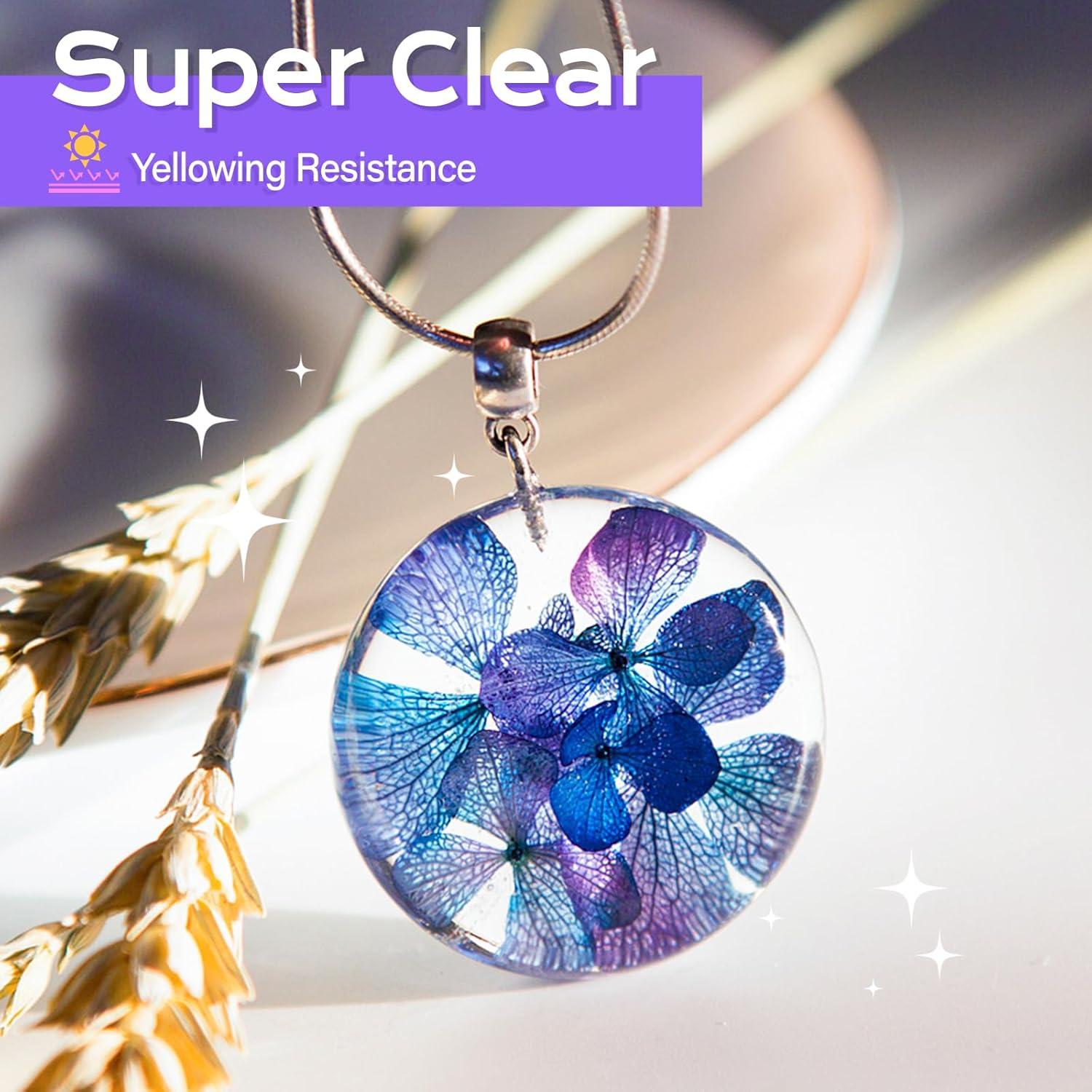 Kit de Resina UV HeyClear 100g - Bajo Olor, Rápido Secado, Ideal para Joyas