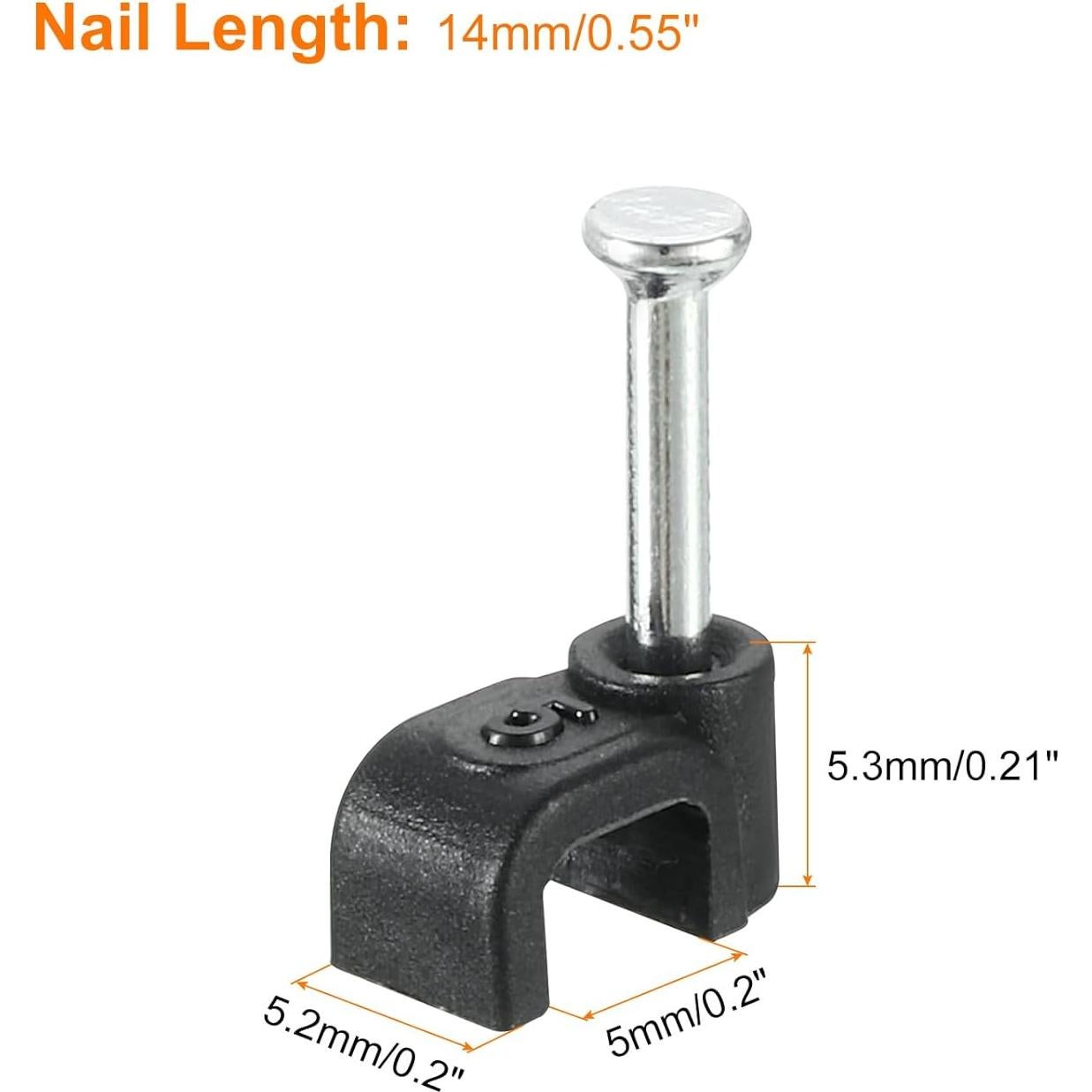 Clips de Cable con Clavo uxcell 100Pcs 5mm para Gestión de Cables