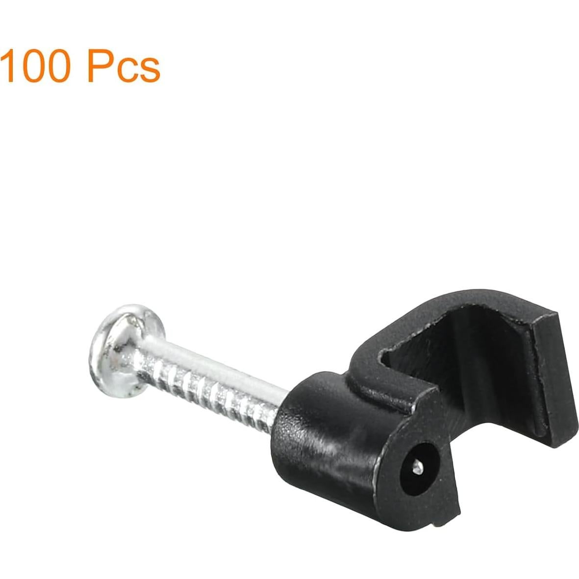 Clips de Cable con Clavo uxcell 100Pcs 5mm para Gestión de Cables