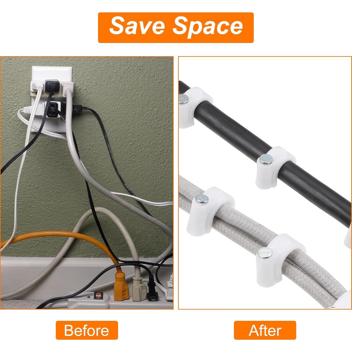 Clips de Cable con Clavo uxcell 100Pcs 5mm para Gestión de Cables