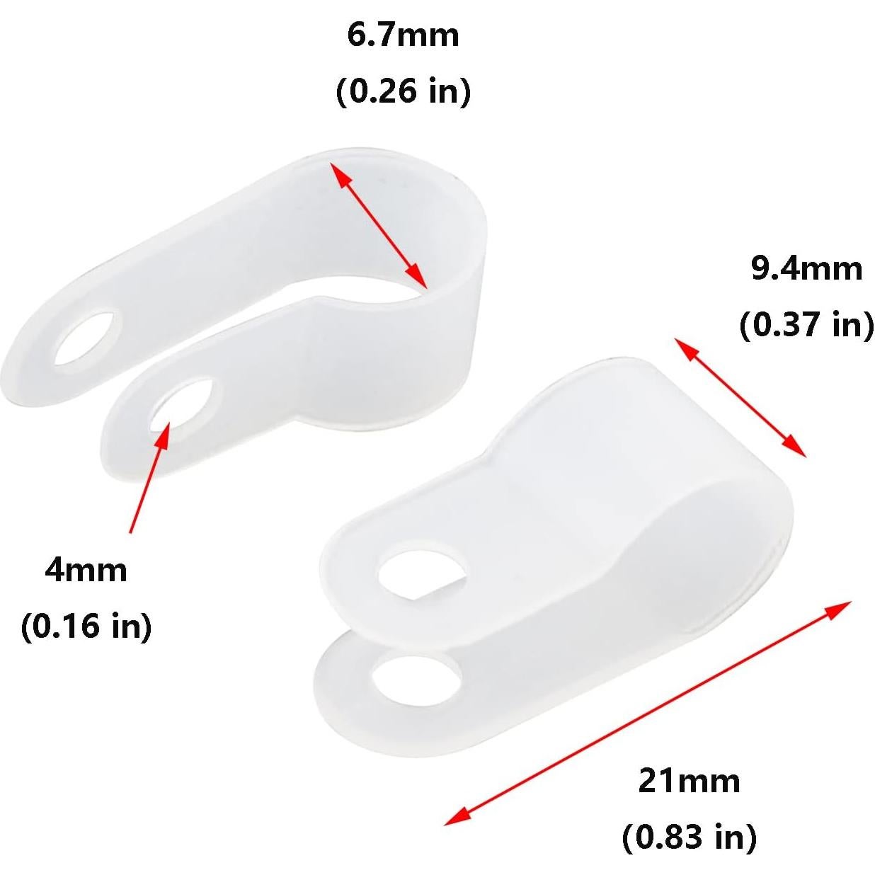 Clips de Nylon Antrader 1/4" (6.4mm) para Cables - Paquete de 200