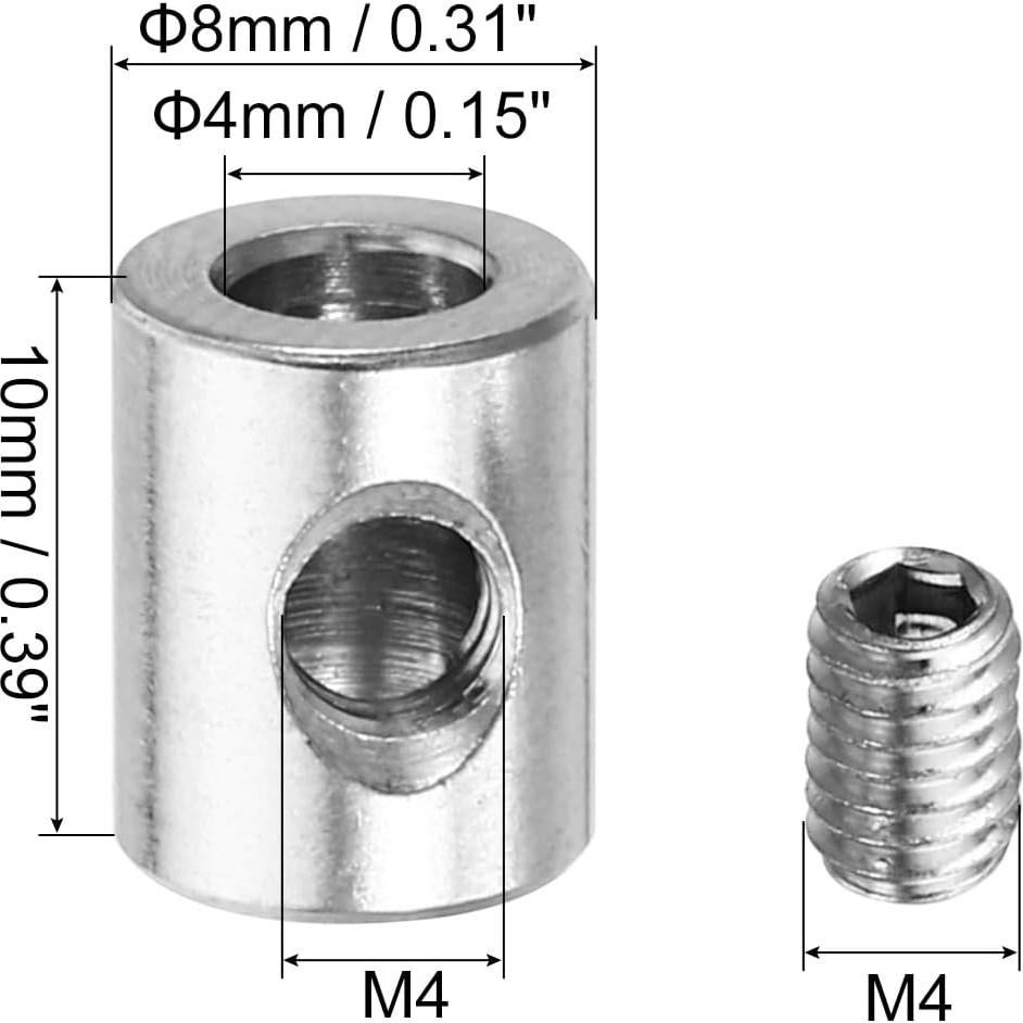 Juego de Clips de Cable Acero Inoxidable PATIKIL 4mm - 4 Pcs