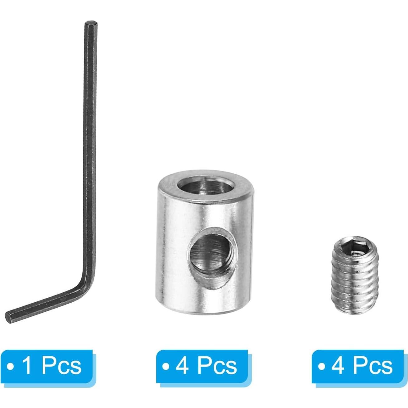 Juego de Clips de Cable Acero Inoxidable PATIKIL 4mm - 4 Pcs