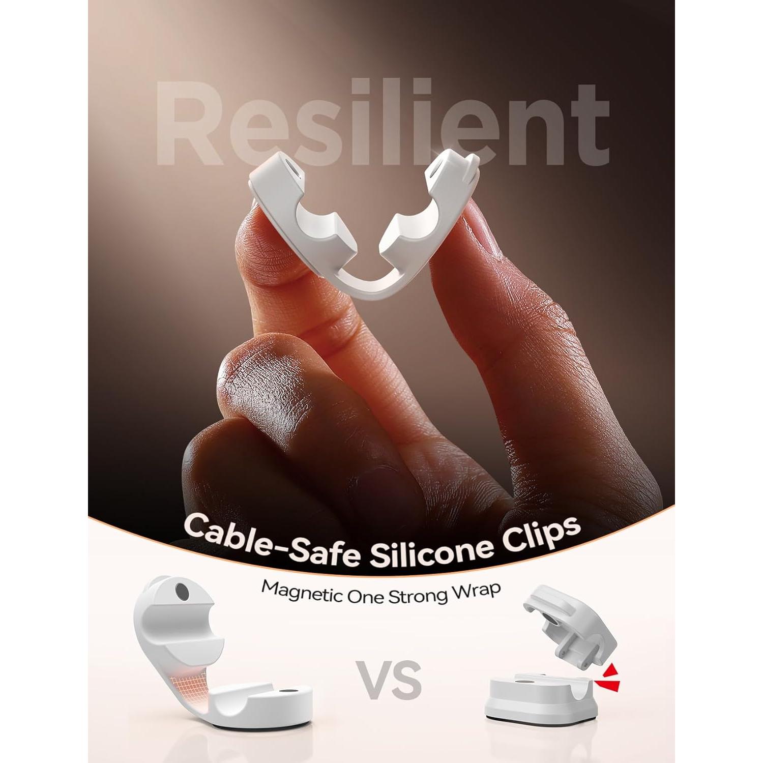 Organizador de Cables FLYLEAD Magnético 8mm Blanco - 8 Piezas