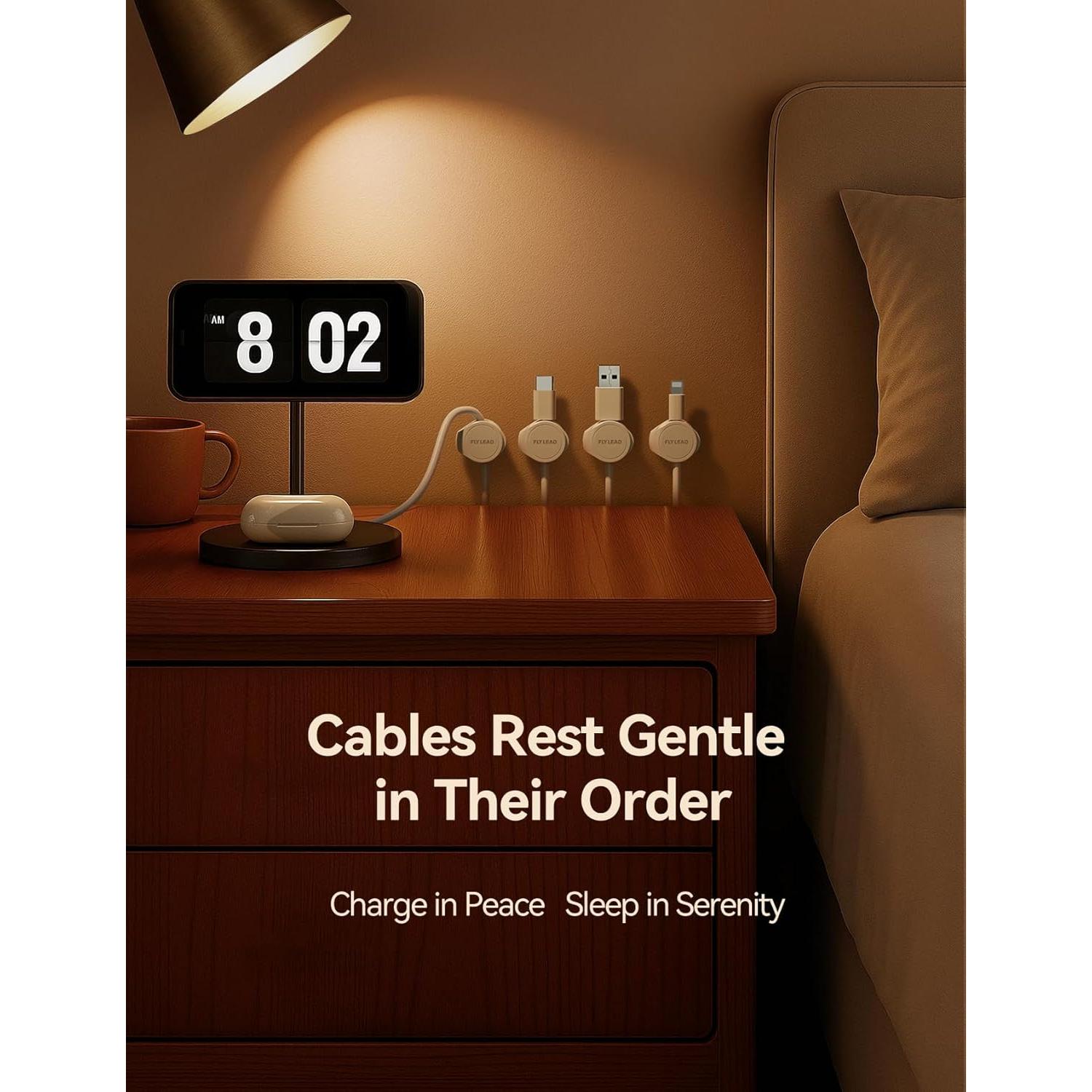 Organizador de Cables FLYLEAD Magnético 8mm Blanco - 8 Piezas