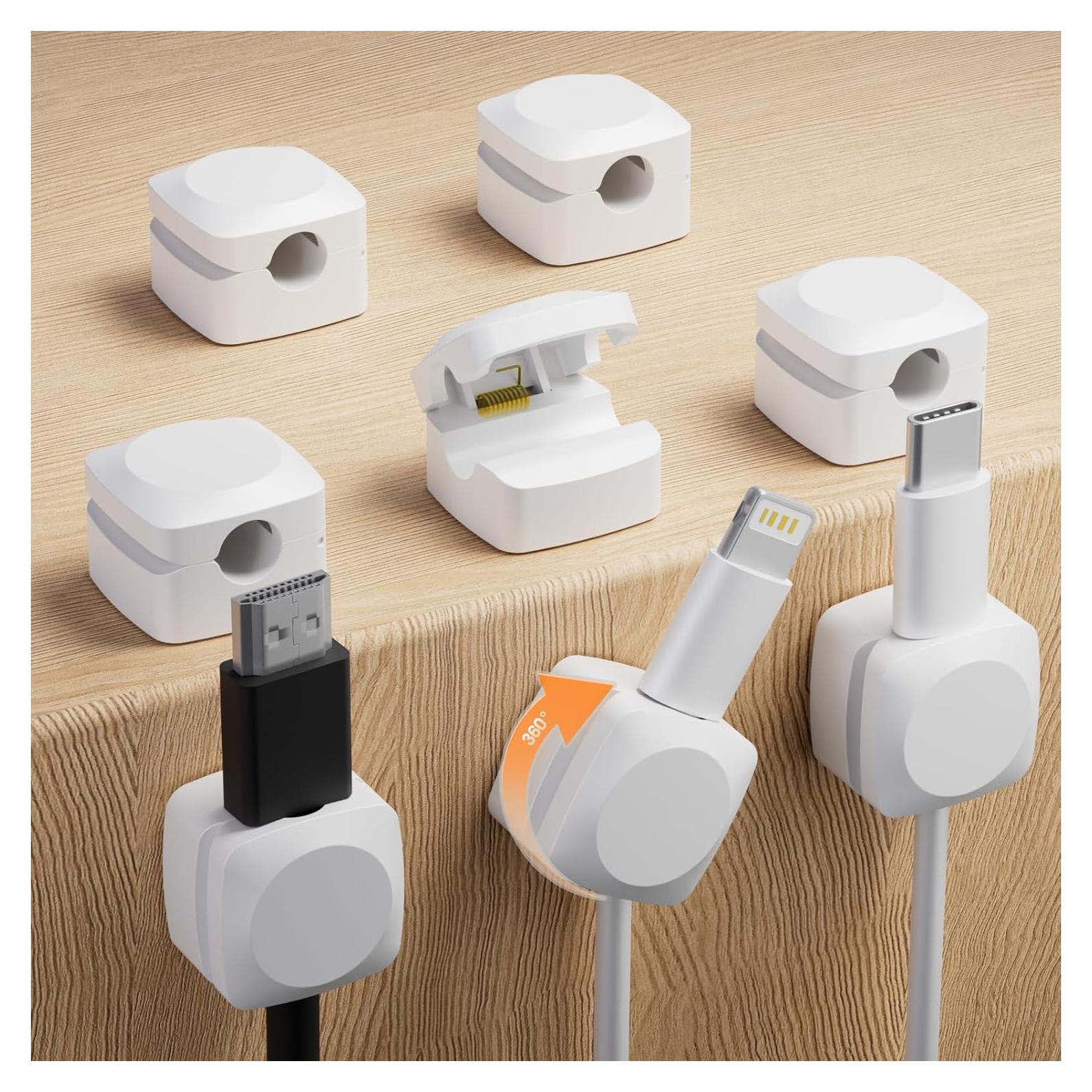 Organizador de Cables Daisyhome 8 Piezas Blanco Rotatable
