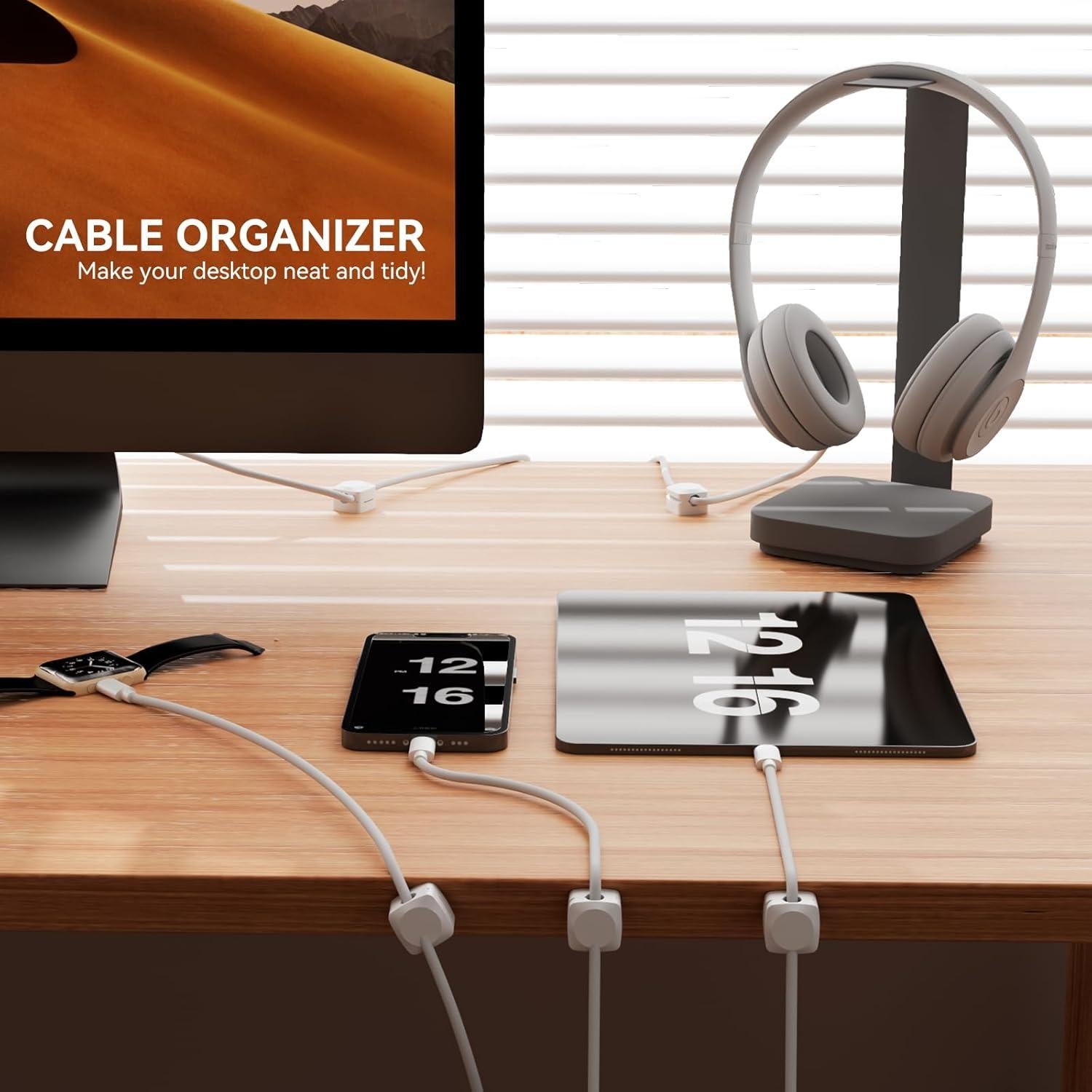 Organizador de Cables Daisyhome 8 Piezas Blanco Rotatable
