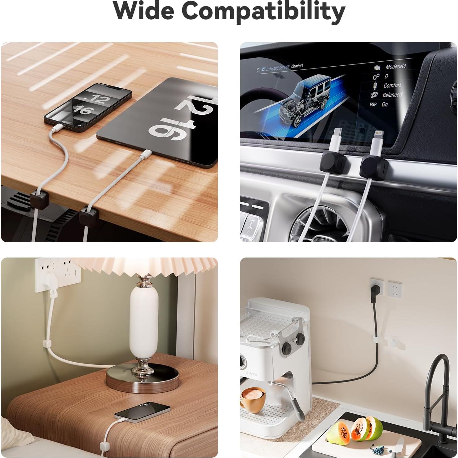 Organizador de Cables Daisyhome 8 Piezas Blanco Rotatable