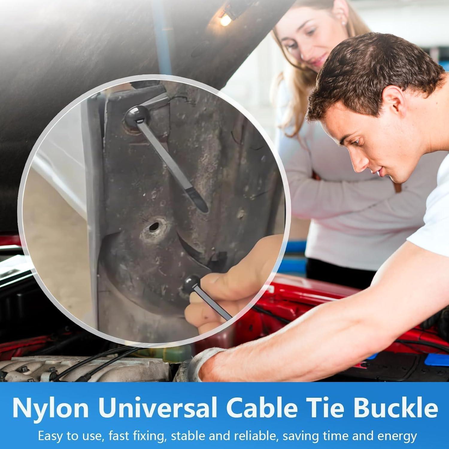 150 Hebillas de Cable de Nylon Zqarallax para Autos y Garaje