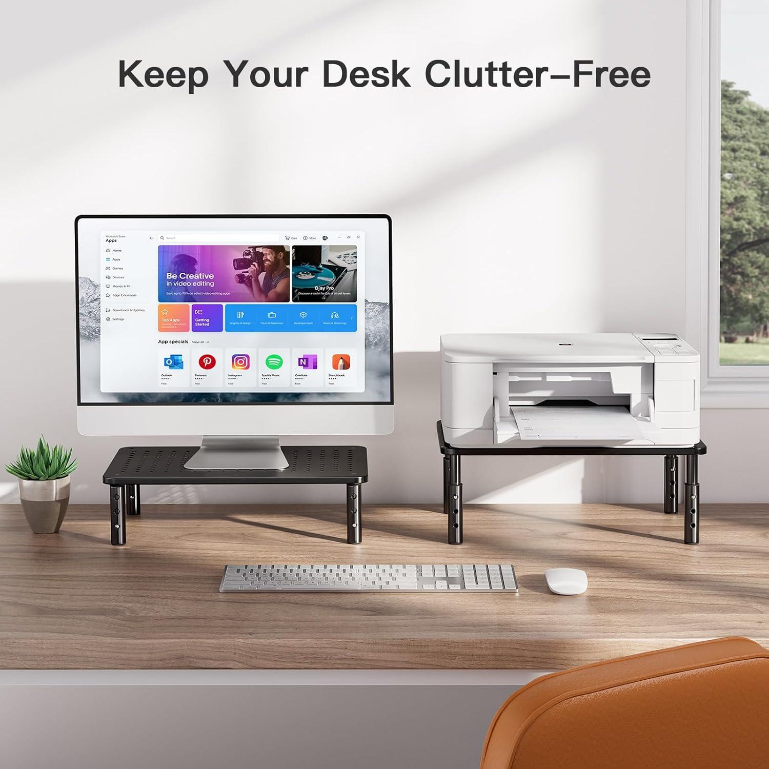 Soporte para Monitor Ajustable HUANUO para 2 Monitores Negro