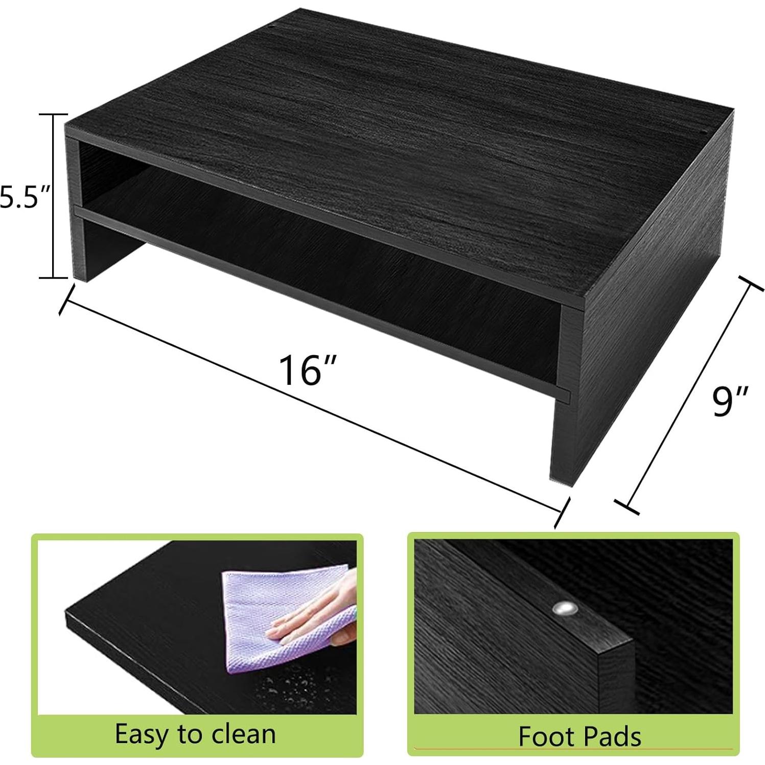 Soporte Elevador de Monitor Simpple Trending 2 Niveles Negro
