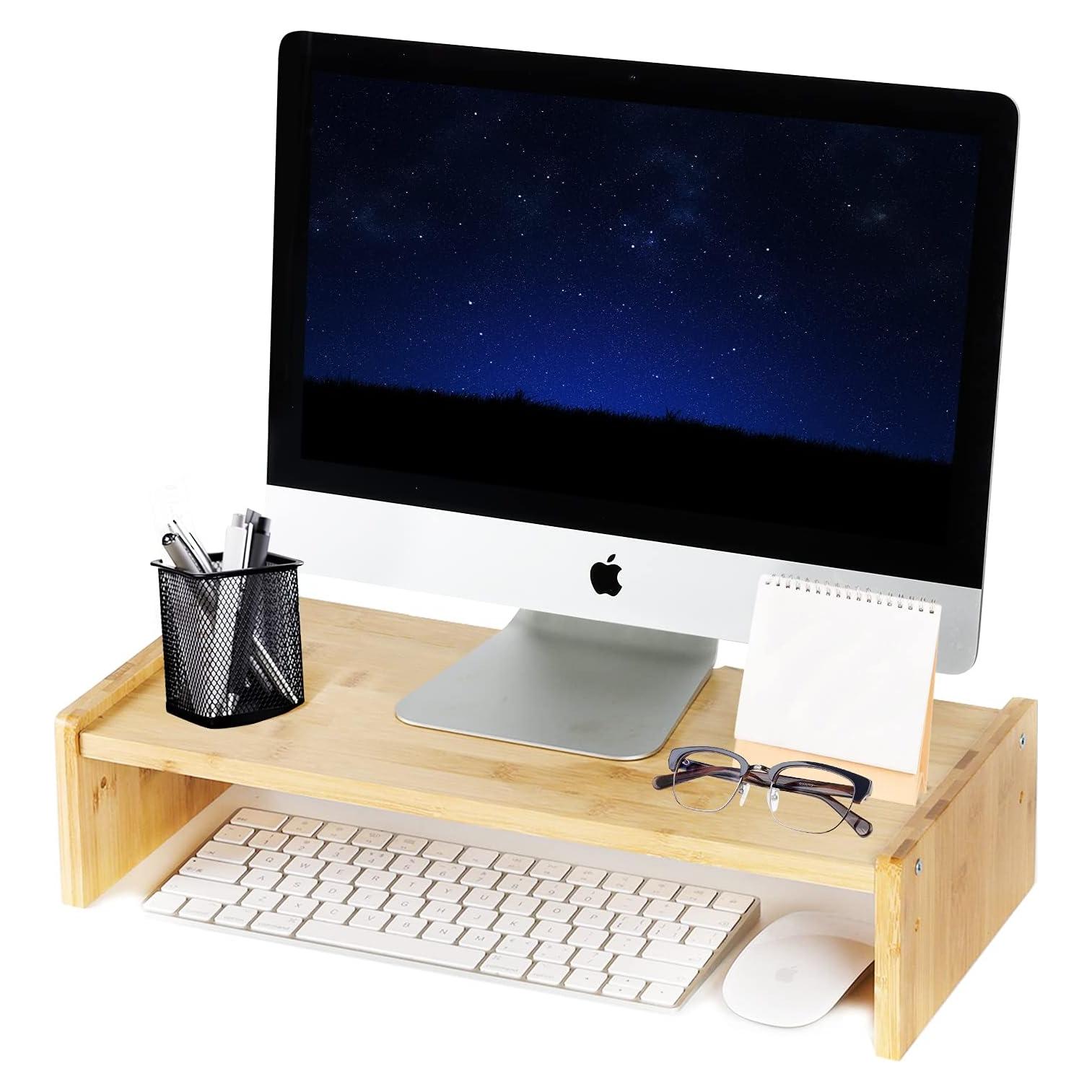 Soporte para Monitor de Madera KINLINK, Elevador Ajustable 2 Niveles