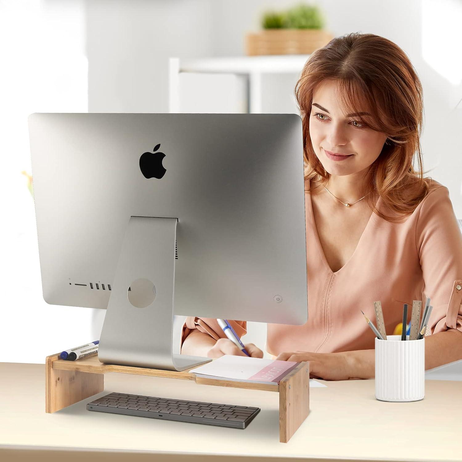 Soporte para Monitor de Madera KINLINK, Elevador Ajustable 2 Niveles