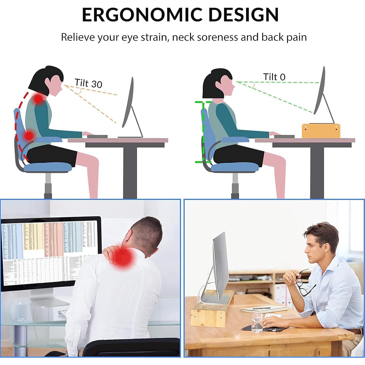 Soporte para Monitor de Madera KINLINK, Elevador Ajustable 2 Niveles