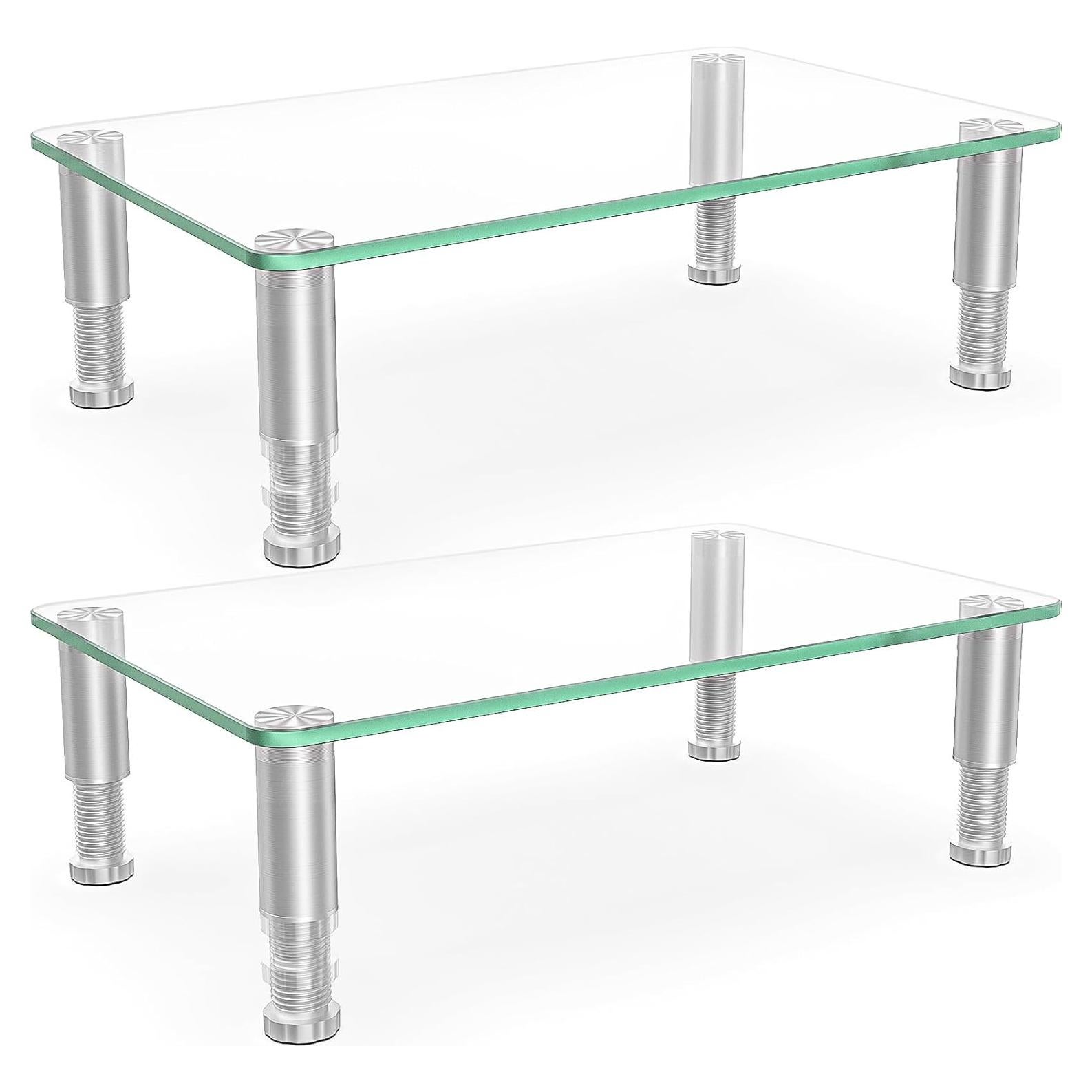 Soporte para Monitor HEMUDU - Paquete de 2, Altura Ajustable, Vidrio Templado