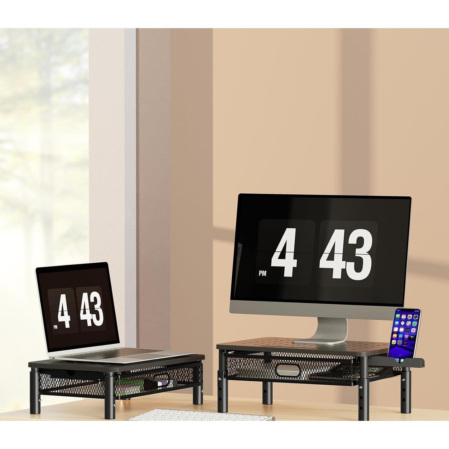 Soporte para Monitor Zimilar Ajustable con Cajón Metálico