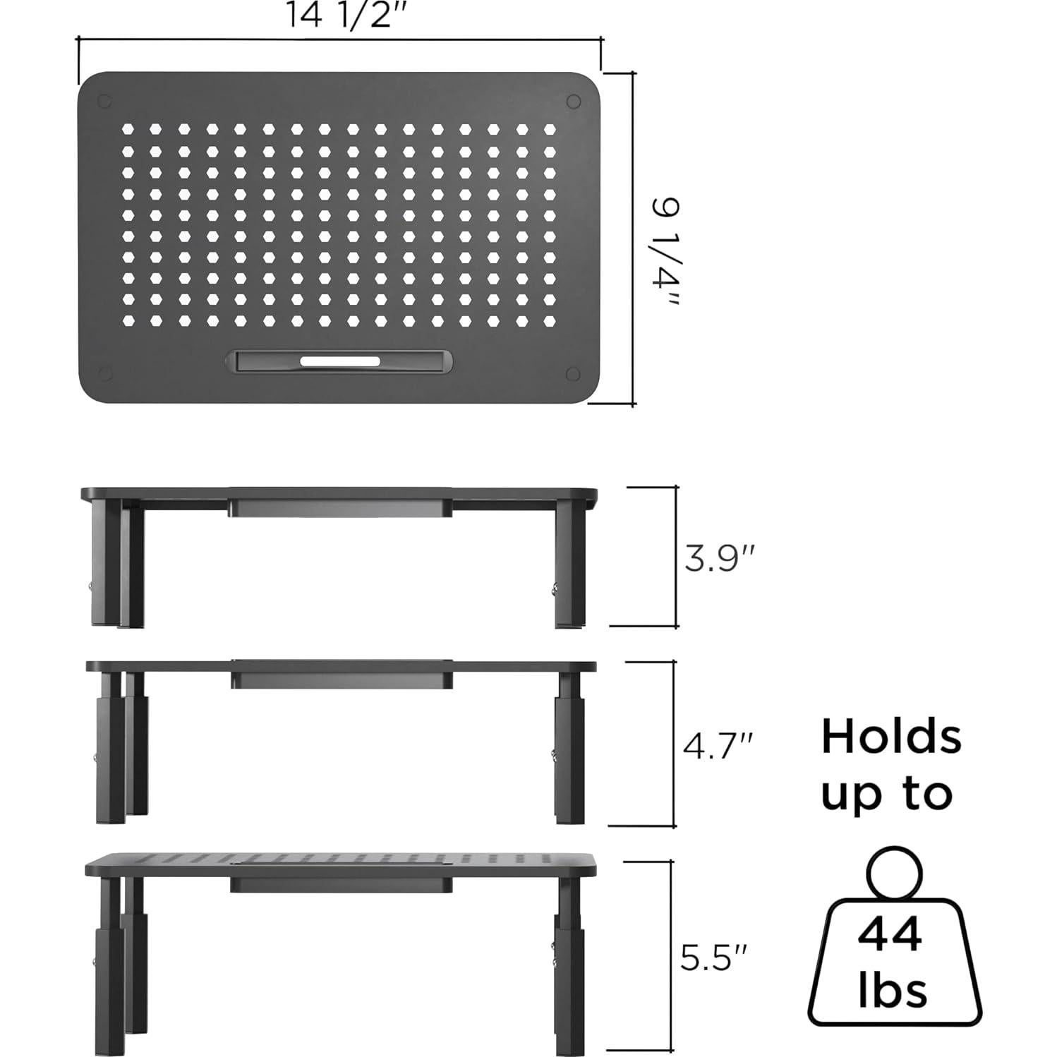 Soporte para Monitor EVOOMI Hexagonal Ajustable - 2 Unidades