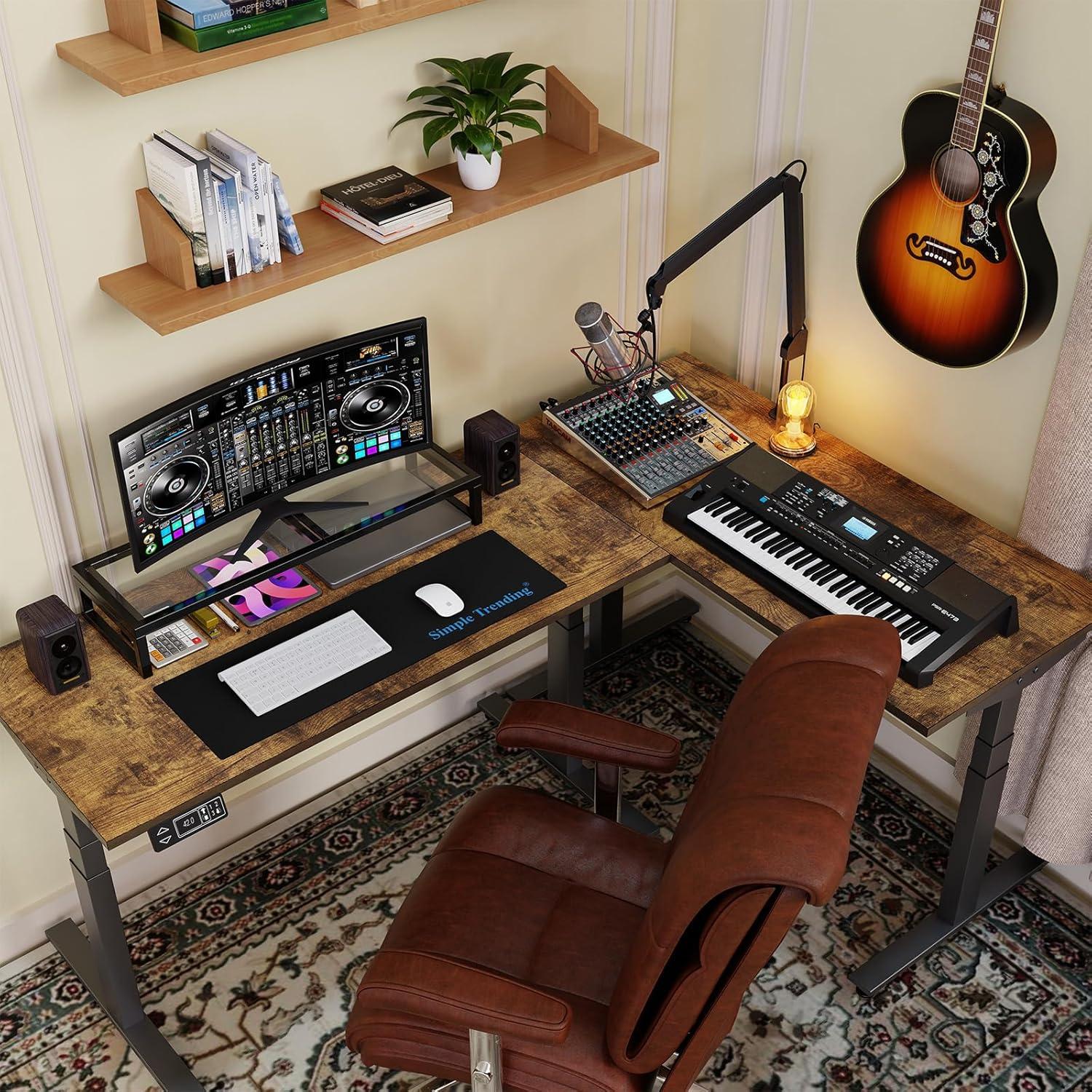 Soporte Elevador Doble para Monitor Simple Trending Vidrio 81.28x25.4cm