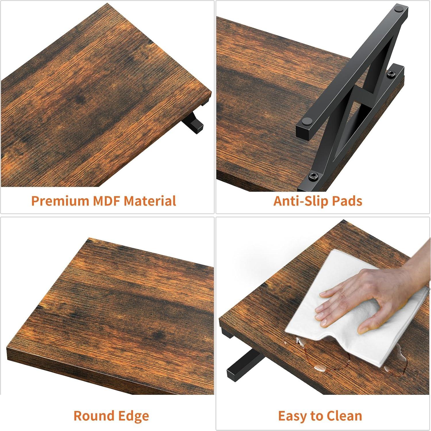 Soporte Doble Monitor ErgoFocus Madera Rústica 99 cm 45 kg