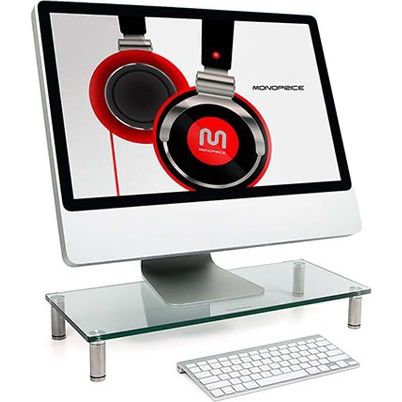 Soporte de Escritorio Monoprice 55.88x24.13cm Vidrio Transparente