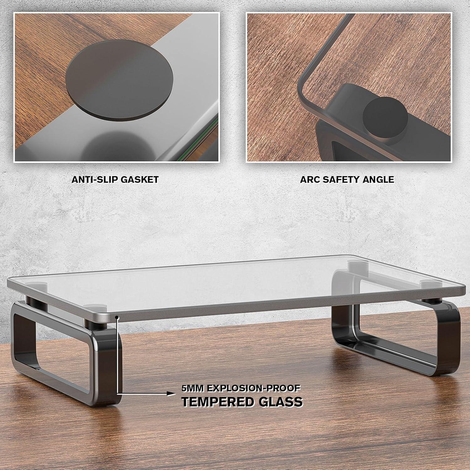 Soporte para Monitor Hemudu HD02B-001U Vidrio Templado Negro