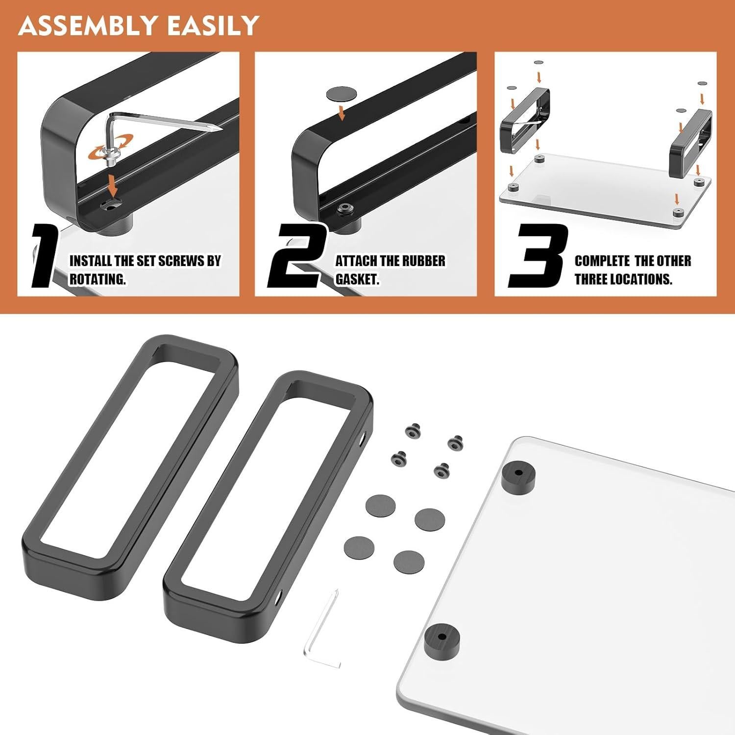 Soporte para Monitor Hemudu HD02B-001U Vidrio Templado Negro