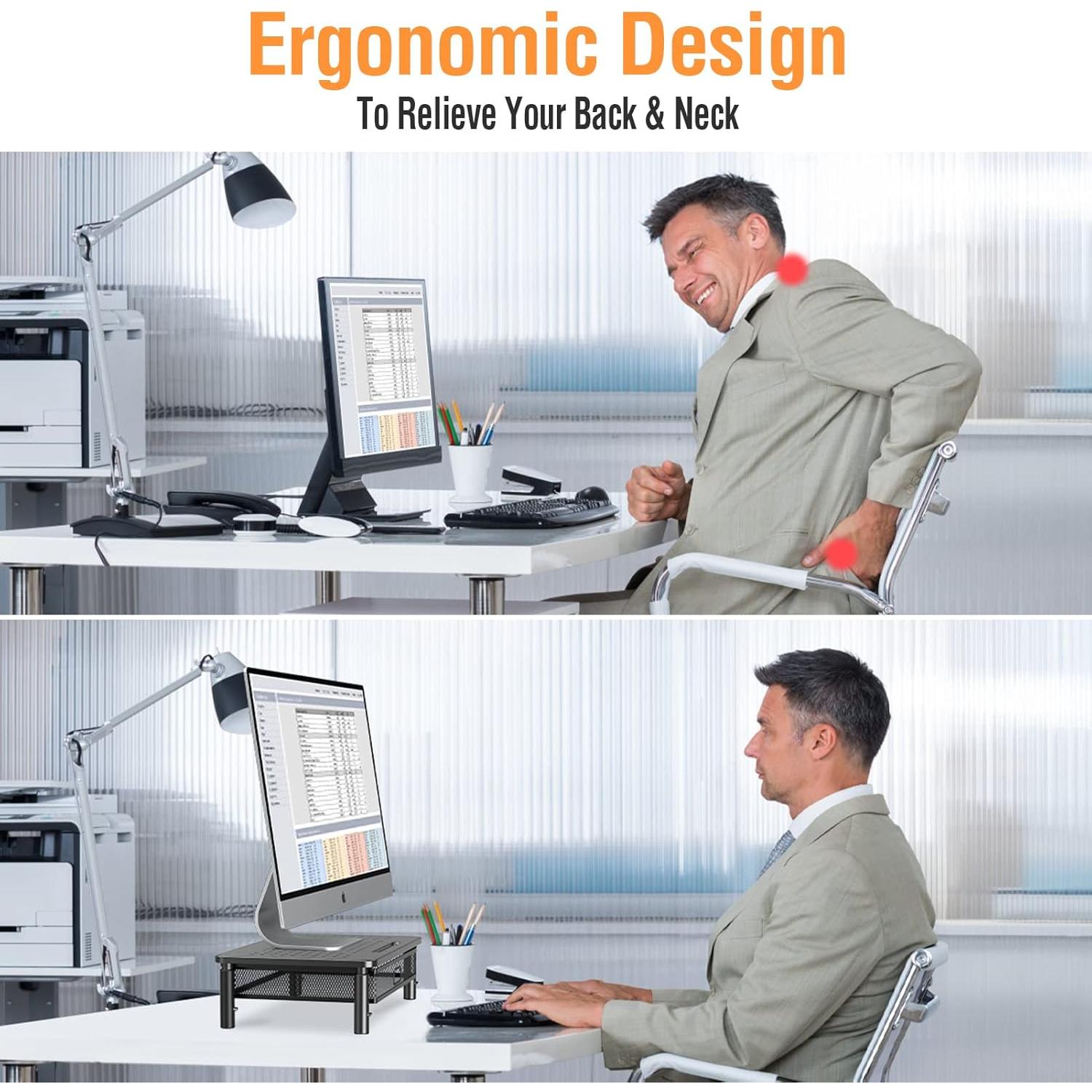 Soporte de Monitor Ajustable Elived con Cajón - Metal 19.96kg