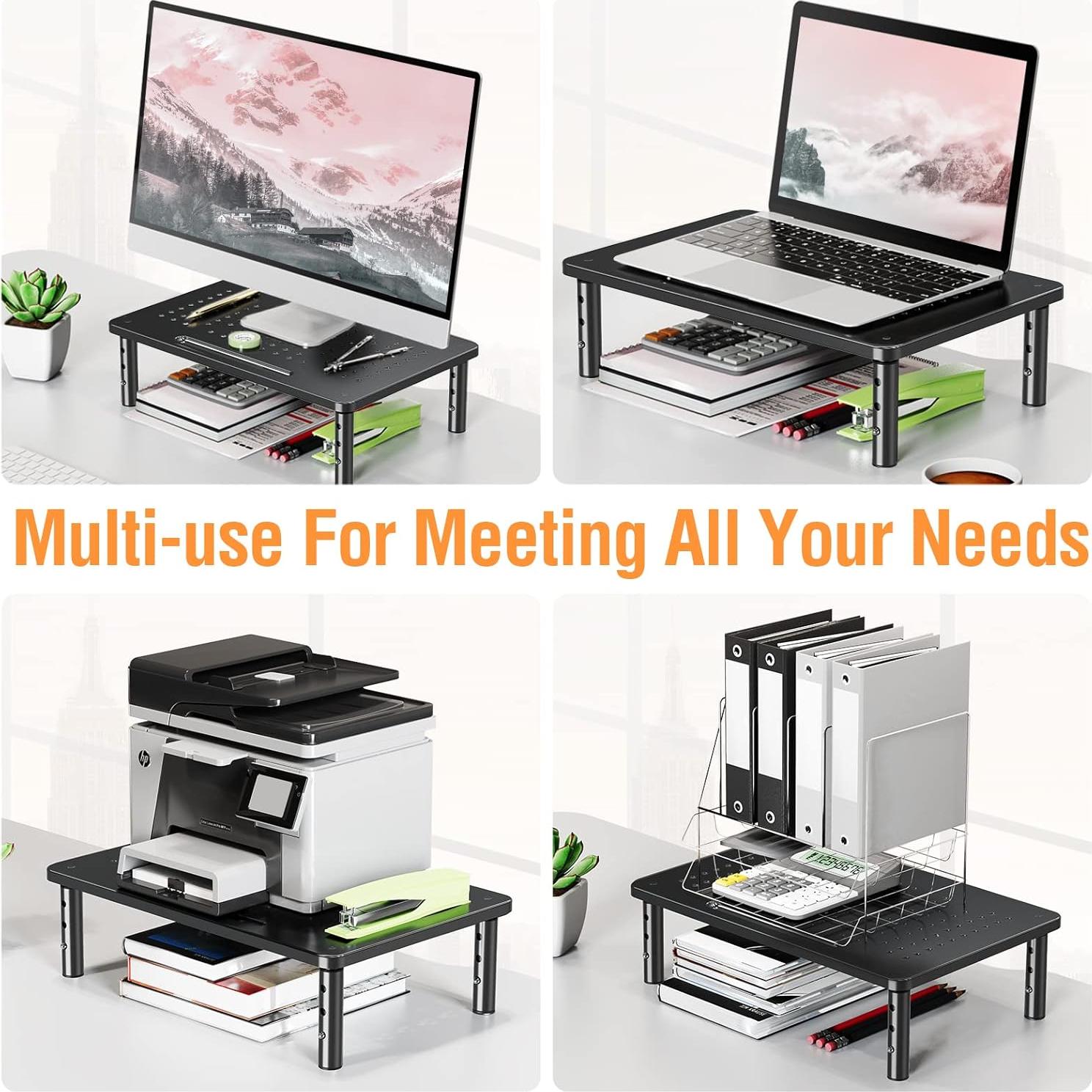 Soporte de Monitor Ajustable ELIVED - 2 Paquetes, Metal, 3 Niveles