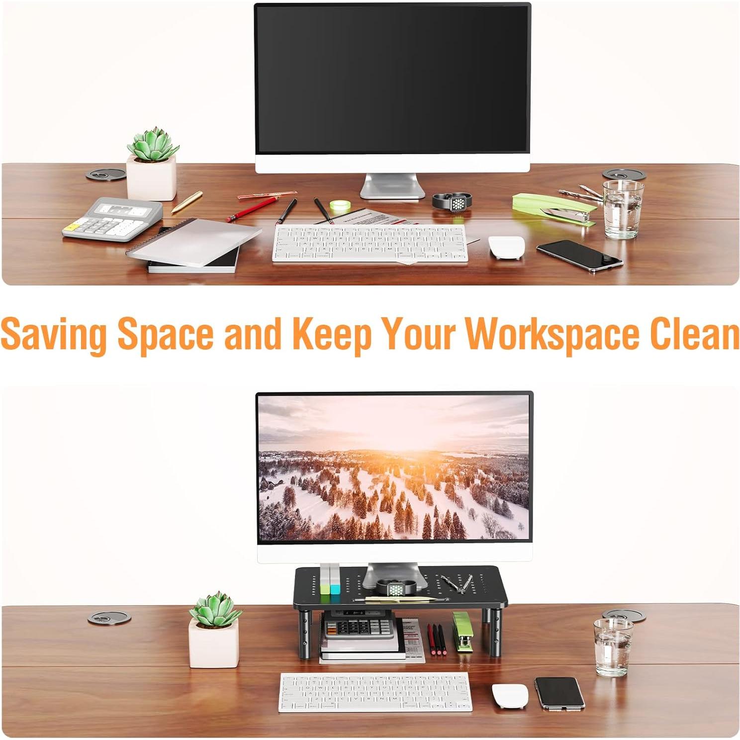 Soporte de Monitor Ajustable ELIVED - 2 Paquetes, Metal, 3 Niveles