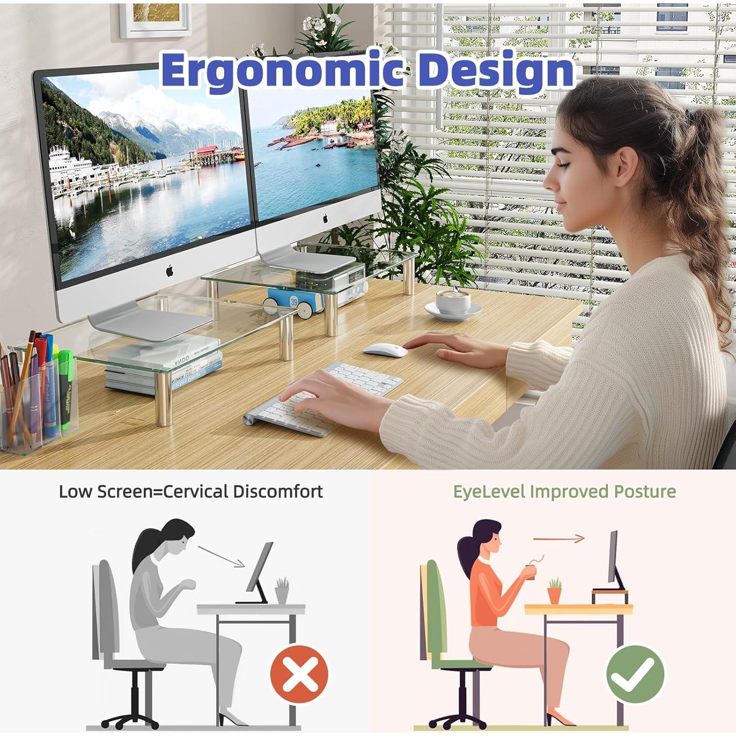 Soporte para Monitor Ajustable Simple Trending Vidrio Templado