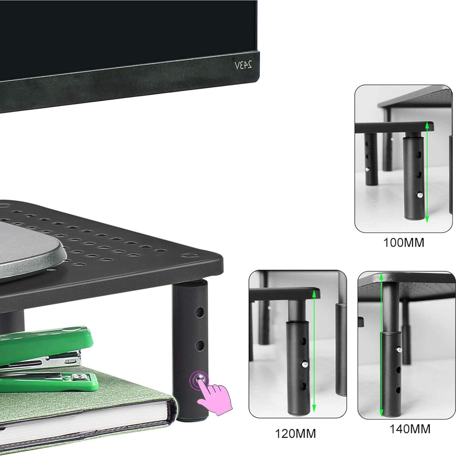 Soporte Elevador para Monitor Bracwiser Ajustable 3 Niveles 370x235mm