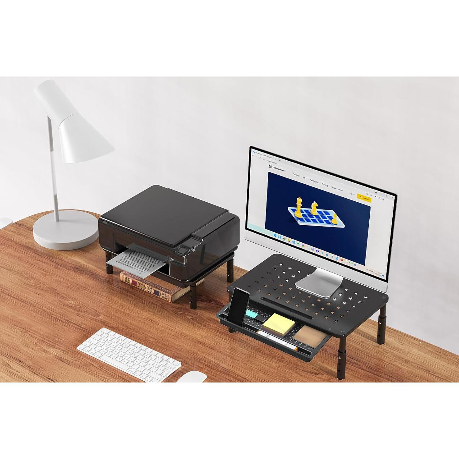 Soporte para Monitor Zimilar 2 Pack Ajustable con Cajón 3 Niveles