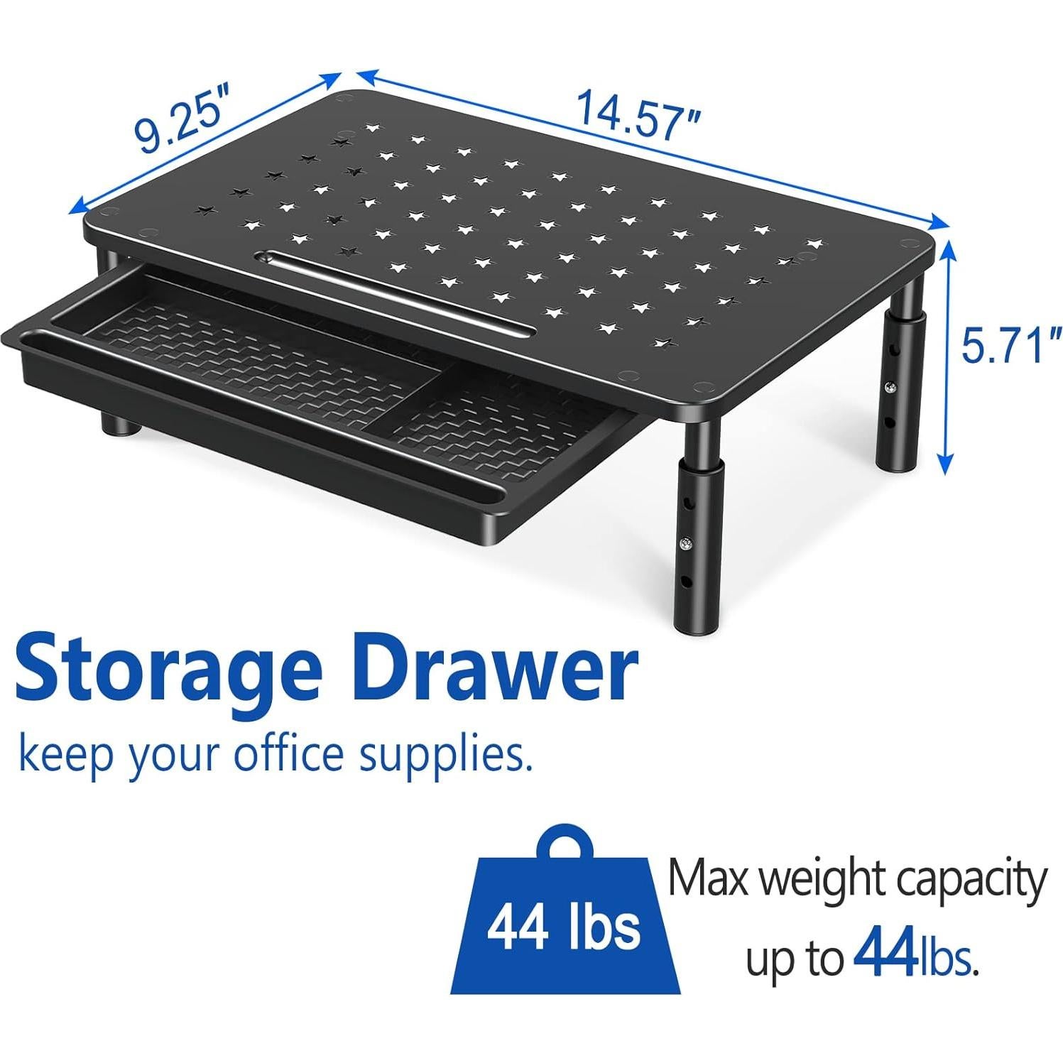 Soporte para Monitor Zimilar 2 Pack Ajustable con Cajón 3 Niveles