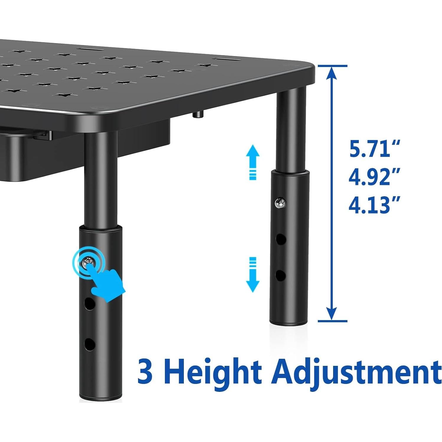 Soporte para Monitor Zimilar 2 Pack Ajustable con Cajón 3 Niveles