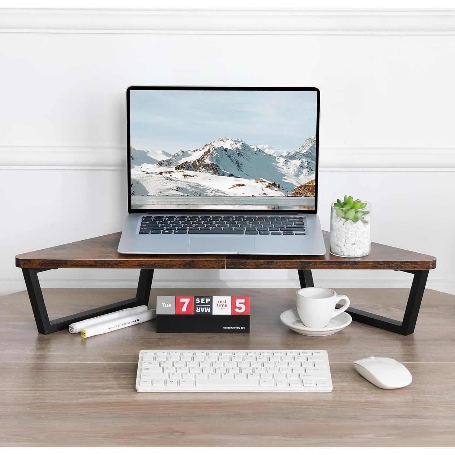 Soporte de Monitor Triangular TEAMIX 66x32 cm Madera Metal