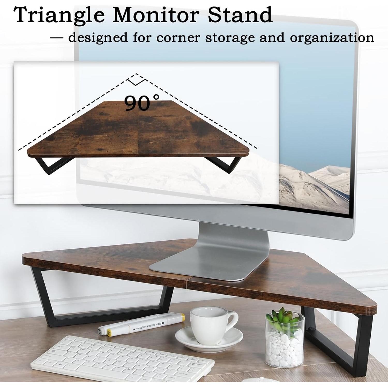 Soporte de Monitor Triangular TEAMIX 66x32 cm Madera Metal