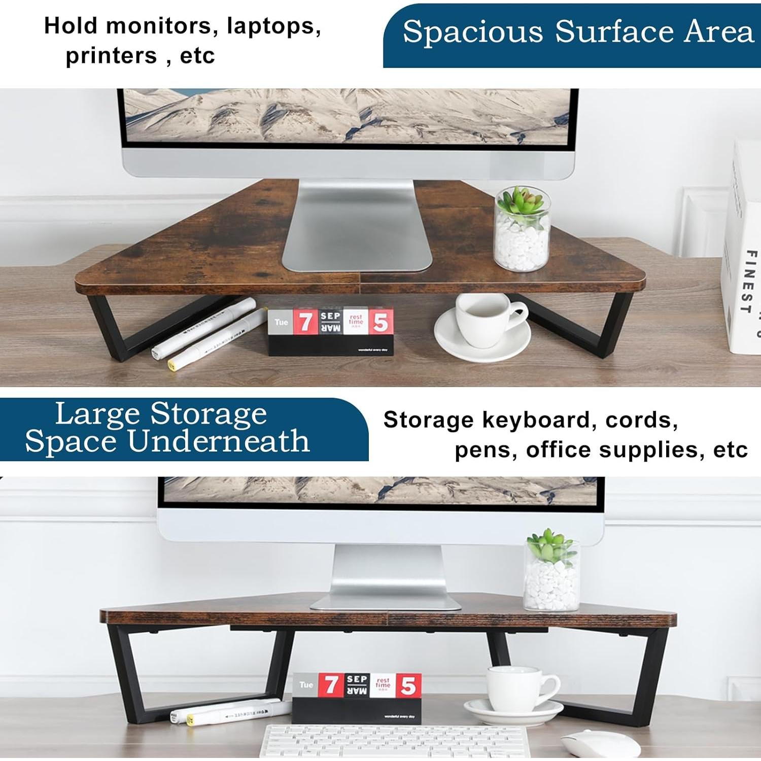 Soporte de Monitor Triangular TEAMIX 66x32 cm Madera Metal