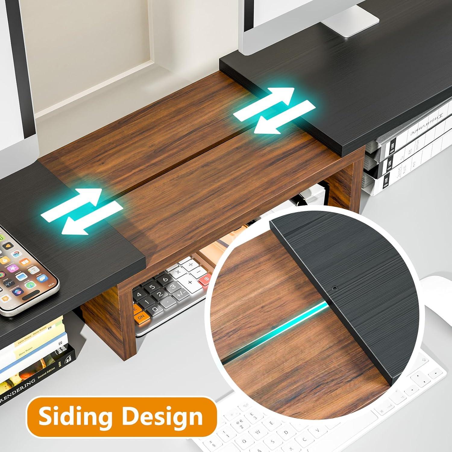 Soporte Elevador de Monitor Simple Trending 3 Estantes Ajustable Negro