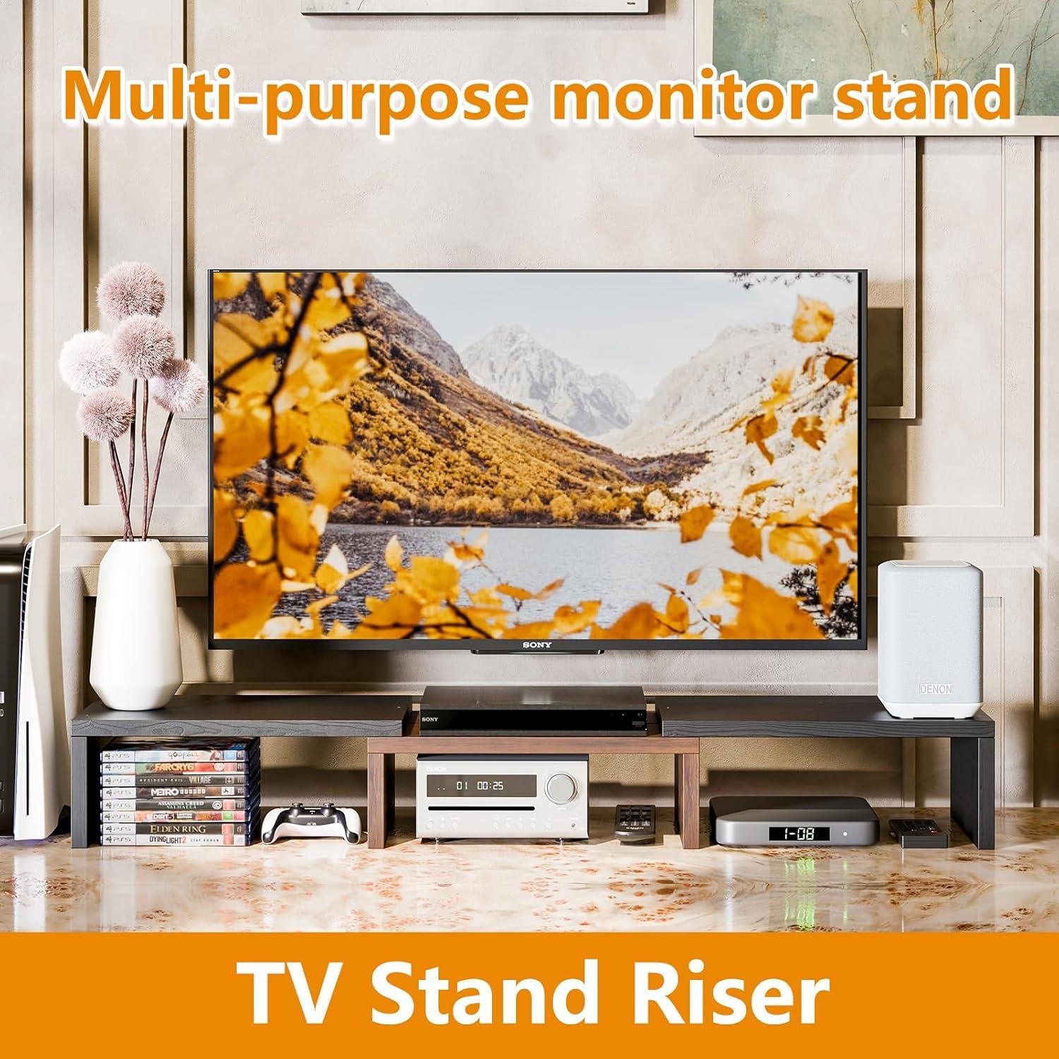 Soporte Elevador de Monitor Simple Trending 3 Estantes Ajustable Negro