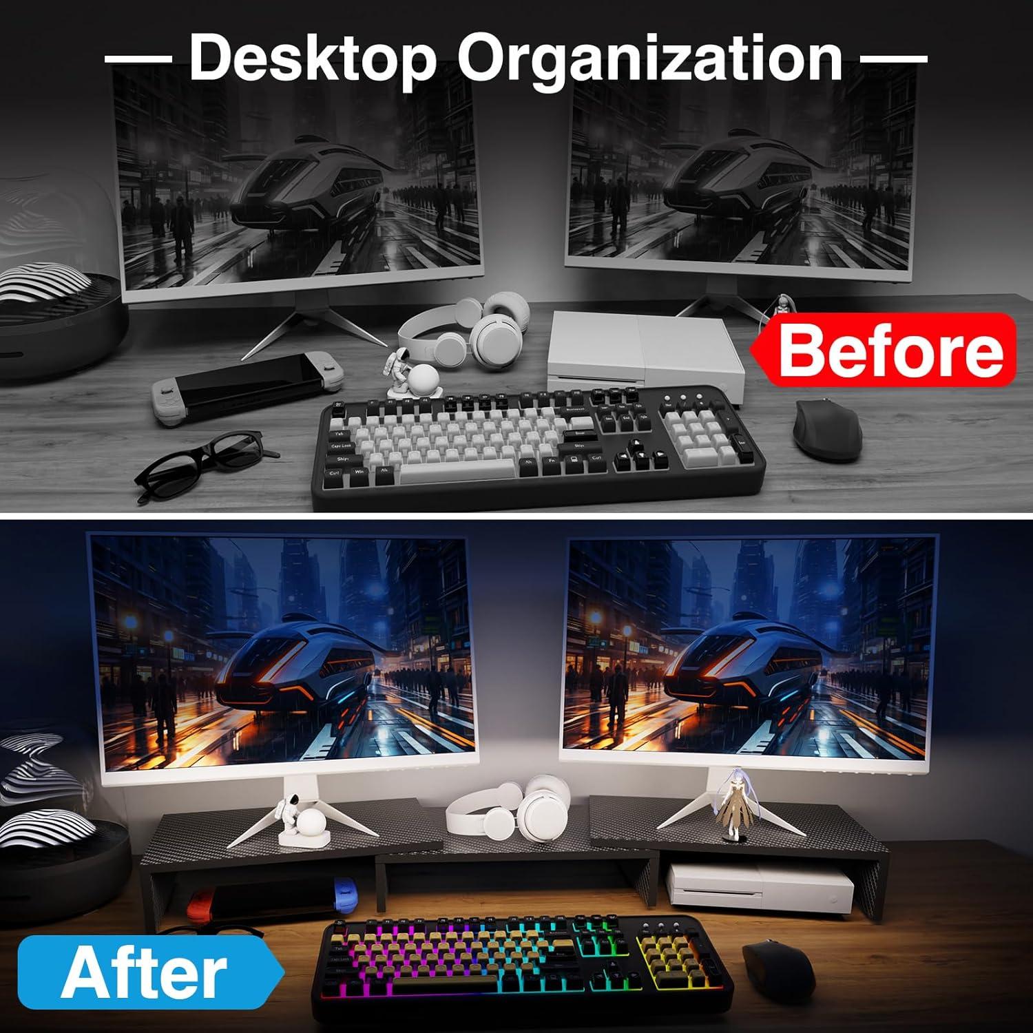 Soporte Elevador Doble Monitor Zingoetrie Ajustable 120 cm