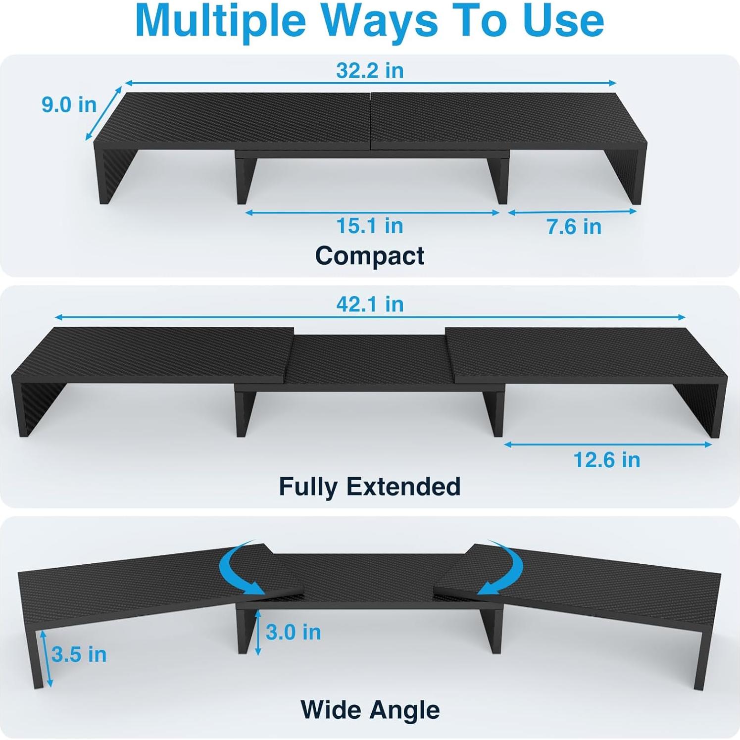 Soporte Elevador Doble Monitor Zingoetrie Ajustable 120 cm