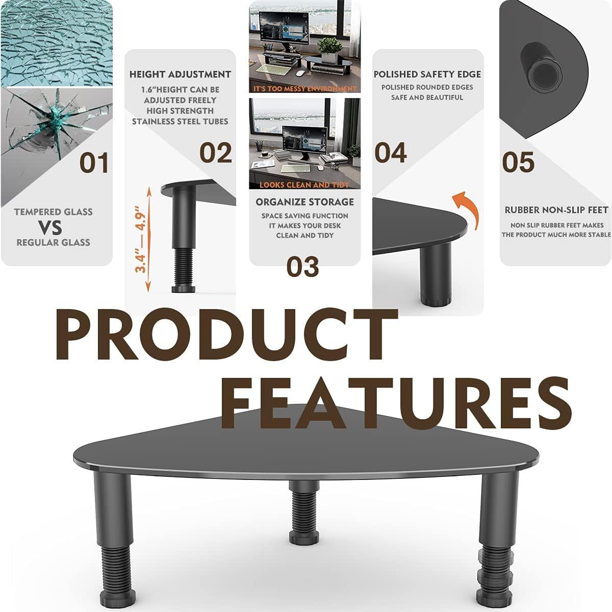 Soporte para Monitor Hemudu HD01B-203 Ajustable Negro