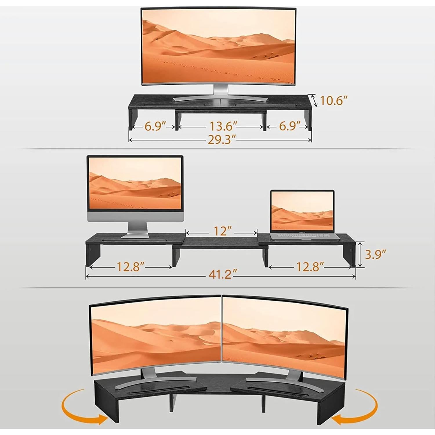 Soporte Doble para Monitores LORYERGO LEMS02 con Almacenamiento