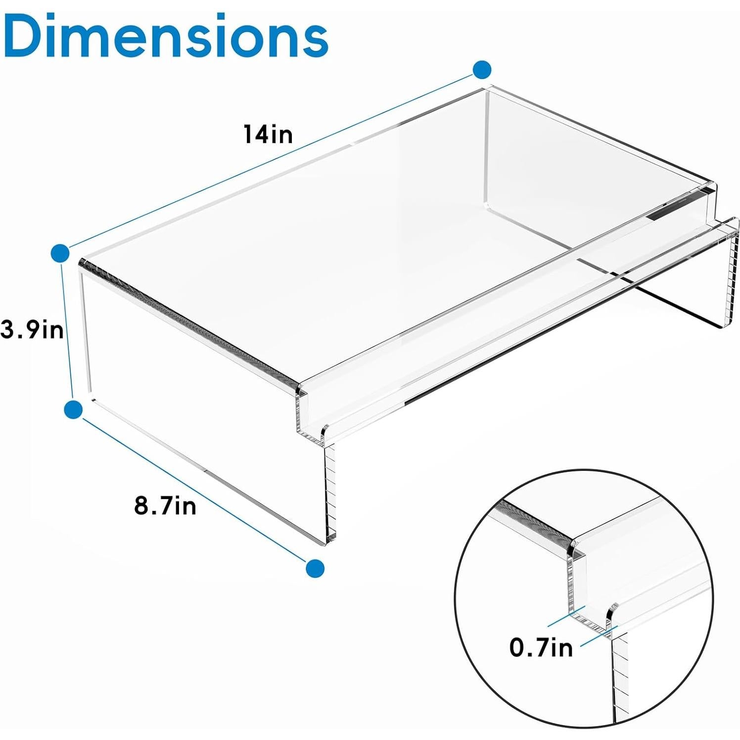 Soporte Elevador de Monitor Acrílico Crpich con Ranura para Teclado