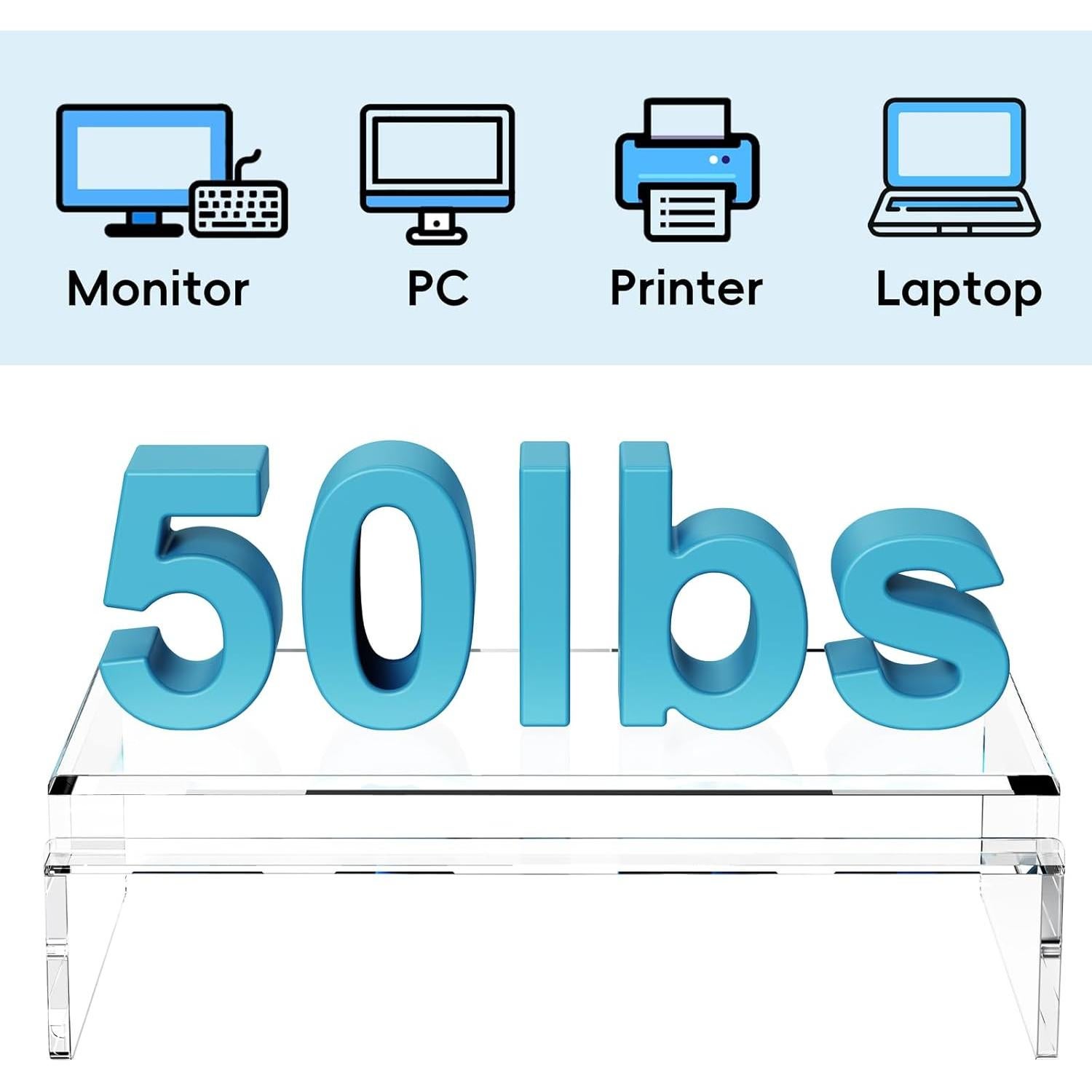 Soporte Elevador de Monitor Acrílico Crpich con Ranura para Teclado