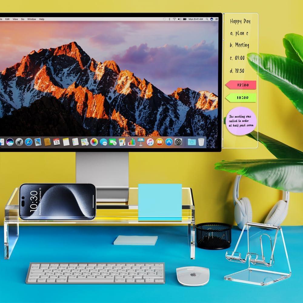Soporte Elevador de Monitor Acrílico Crpich con Ranura para Teclado