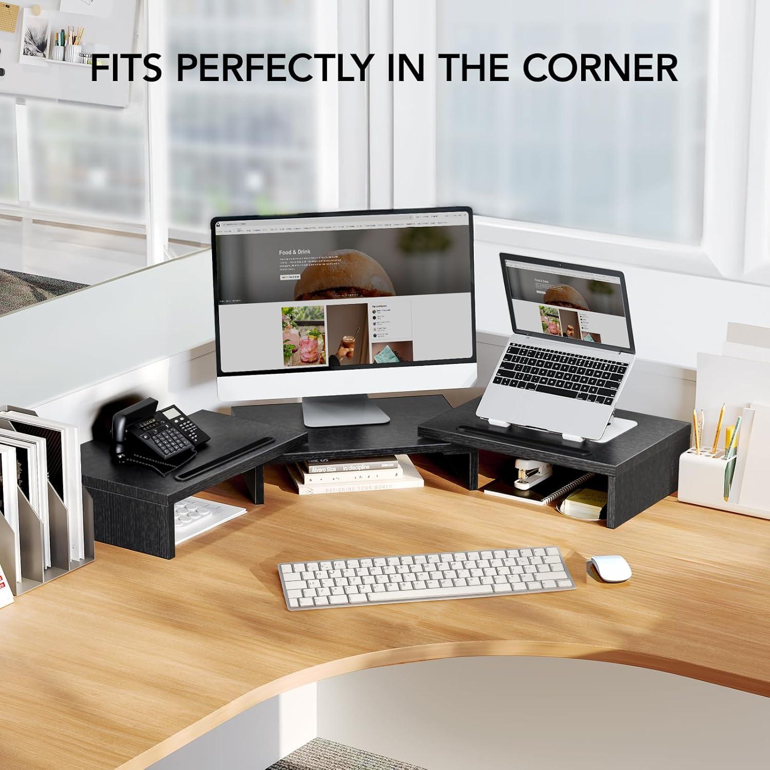 Soporte Doble Monitor HUANUO Ajustable Ergonomico 73.9-103.9 cm