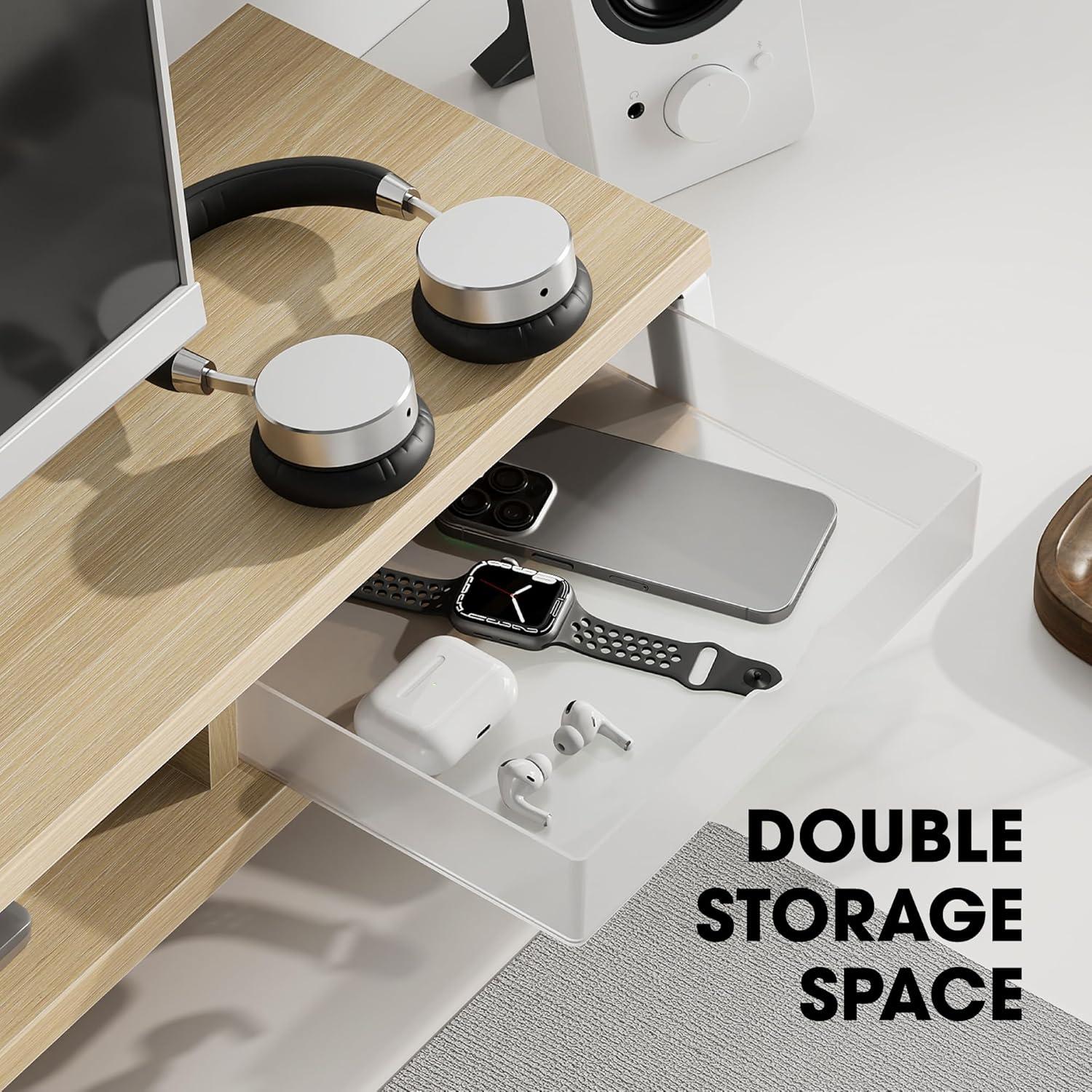 Soporte Doble para Monitor Fenge 108 cm con Cajón y Estante