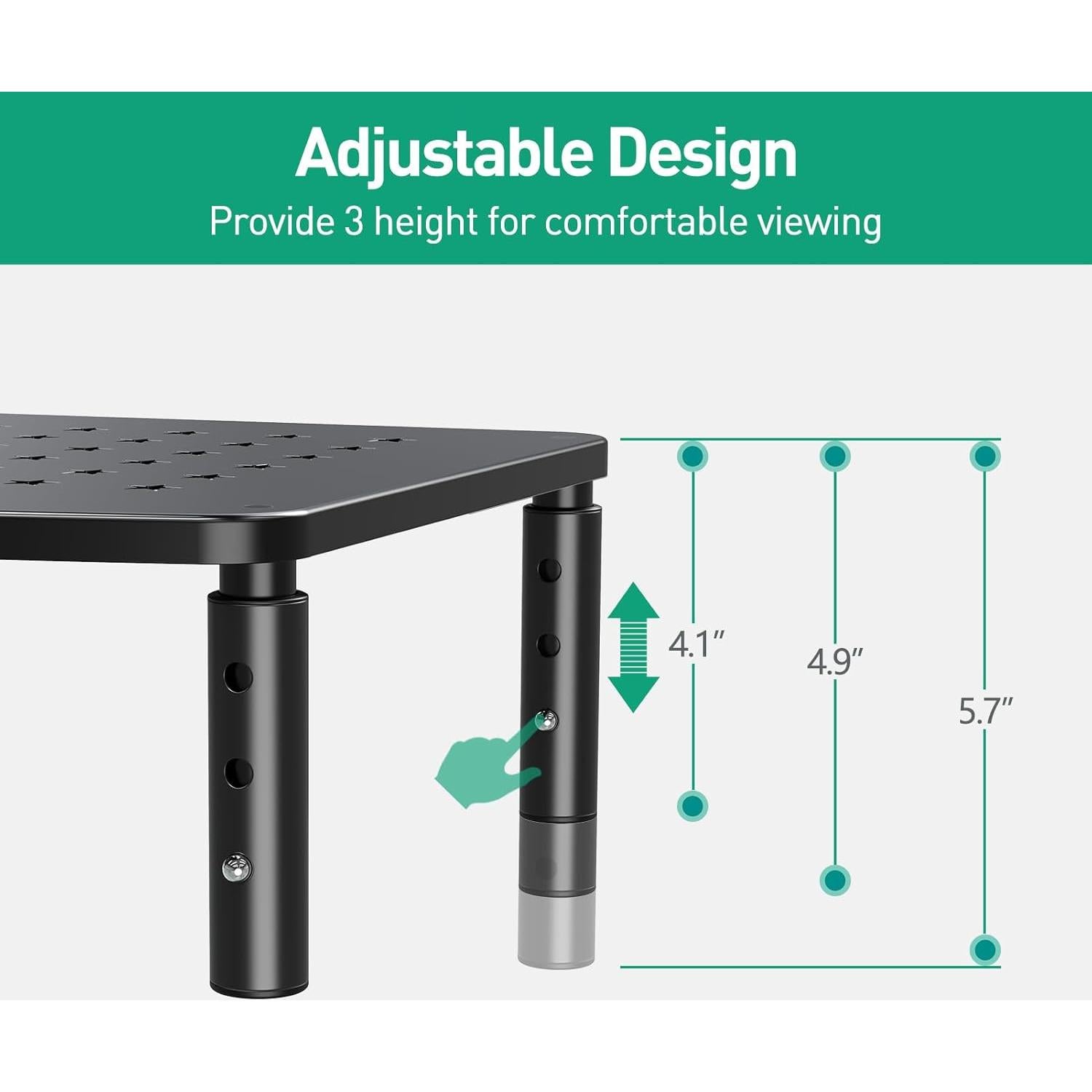 Soporte para Monitores Zimilar - 2 Paquetes, Altura Ajustable