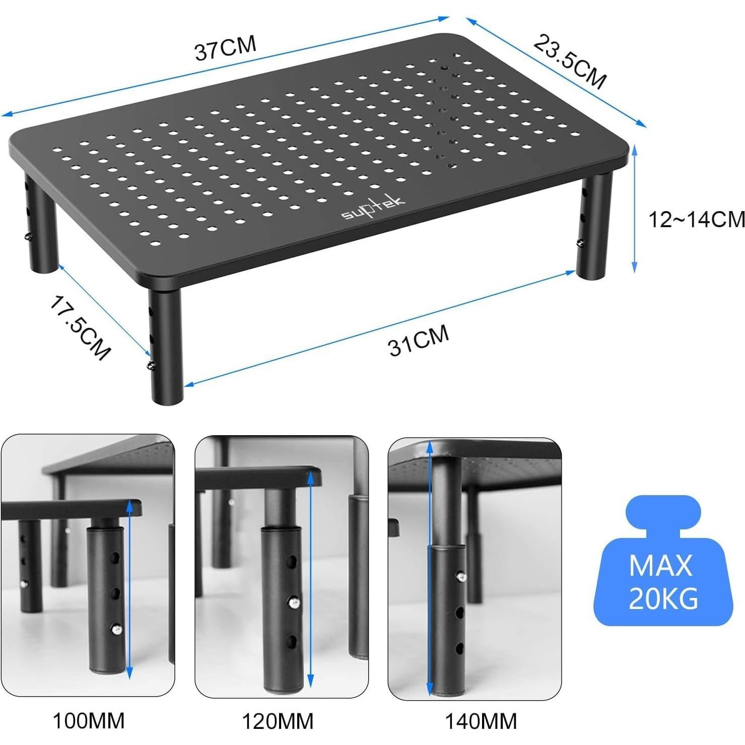 Soporte para Monitor Ajustable Suptek MST003 - Ventilado, Negro